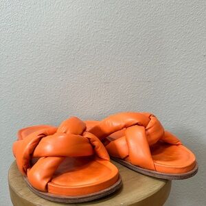 The Odells - Orange Puffy Slides